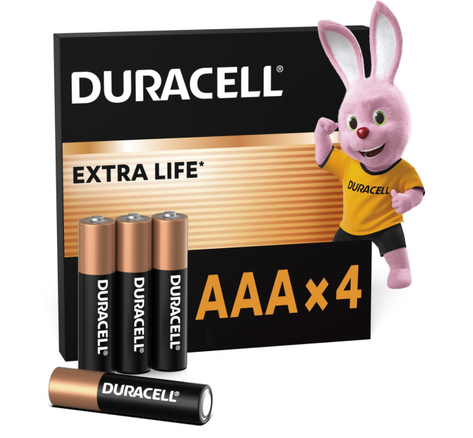 Duracell Лужні батарейки Duracell AAA, 4 шт.