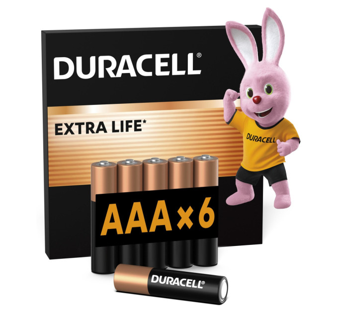 Duracell Лужні батарейки Duracell AAA, 6 шт