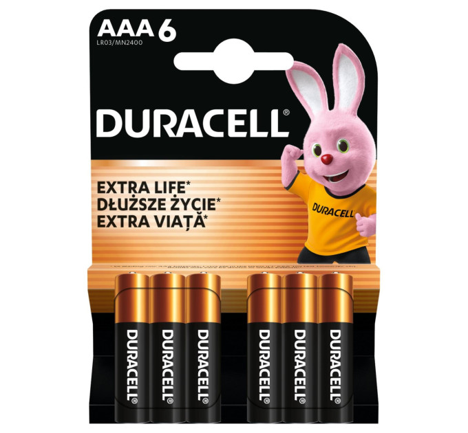 Duracell Лужні батарейки Duracell AAA, 6 шт