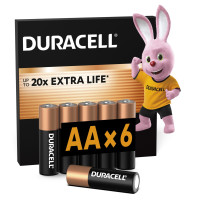 Лужні батарейки Duracell AA, 6 шт.