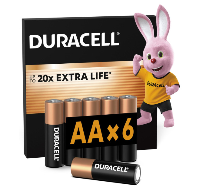 Duracell Лужні батарейки Duracell AA, 6 шт.