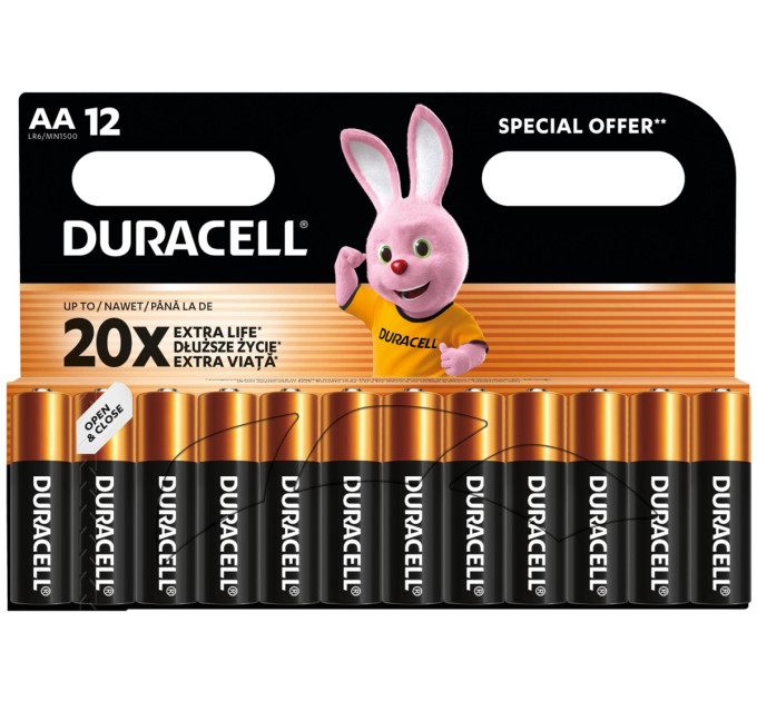 Duracell Лужні батарейки Duracell AA, 12 шт.