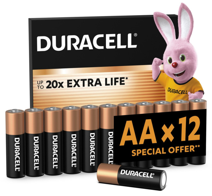 Duracell Лужні батарейки Duracell AA, 12 шт.