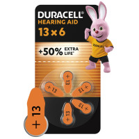 Батарейки для слухових апаратів Duracell розмір 13, 6 шт.
