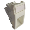 Molex Розеткова вставка Molex MM22.5x45mm AM/Shuttered/1xRJ45/DG+/568B UTP/PC5e White