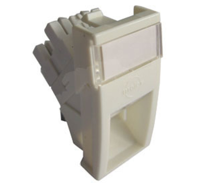 Molex Розеткова вставка Molex MM22.5x45mm AM/Shuttered/1xRJ45/DG+/568B UTP/PC5e White