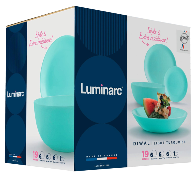 Luminarc Сервіз LUMINARC DIWALI LIGHT TURQUOISE, 19 предметів