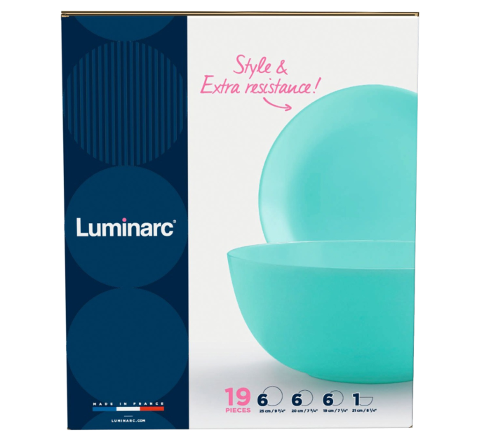 Luminarc Сервіз LUMINARC DIWALI LIGHT TURQUOISE, 19 предметів