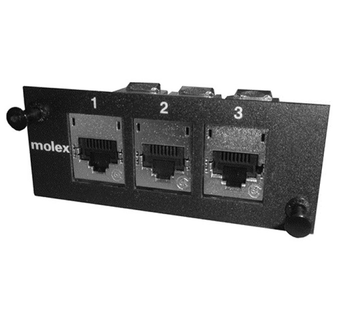 Molex Модуль Molex 3xModule DG STP adapter plate, Unloaded, Black