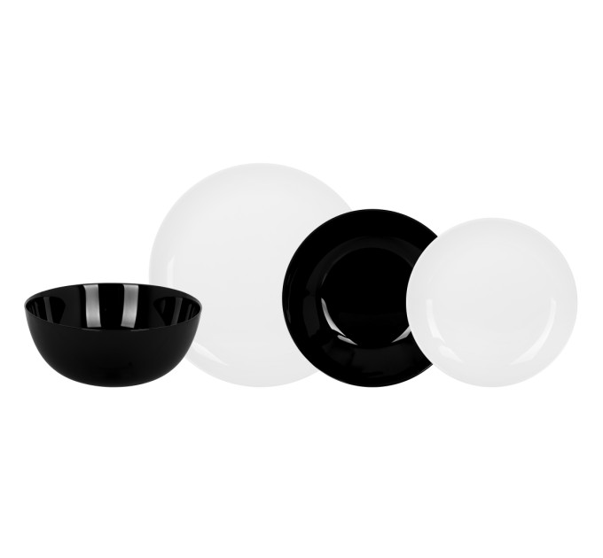 Luminarc Сервіз LUMINARC DIWALI BLACK & WHITE, 19 предметів