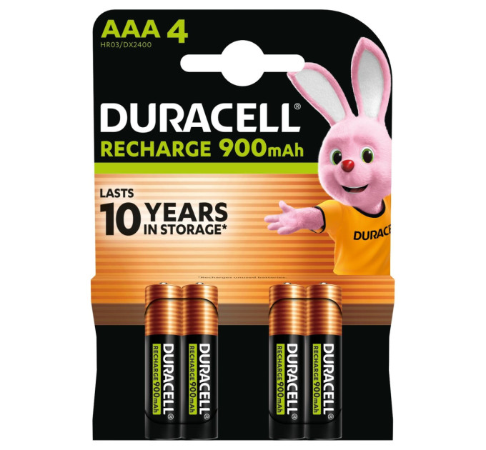 Duracell Акумулятори Duracell Rechargeable AAА 900 mAh, 4 шт.