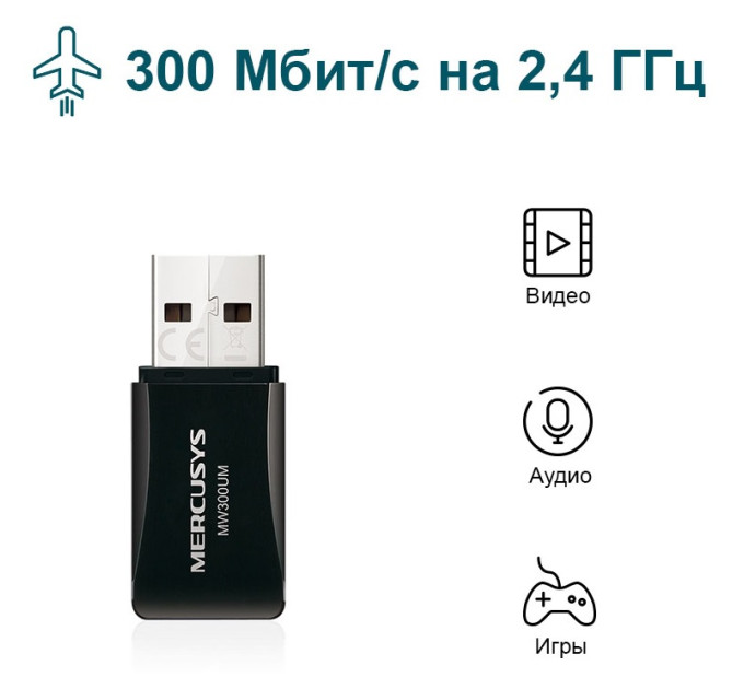 Mercusys USB-адаптер Mercusys MW300UM
