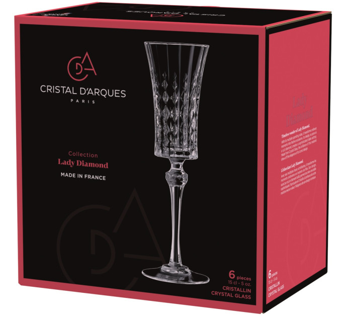 CD'A Набір келихів Cristal d'Arques Paris Lady Diamond, 6х150 мл