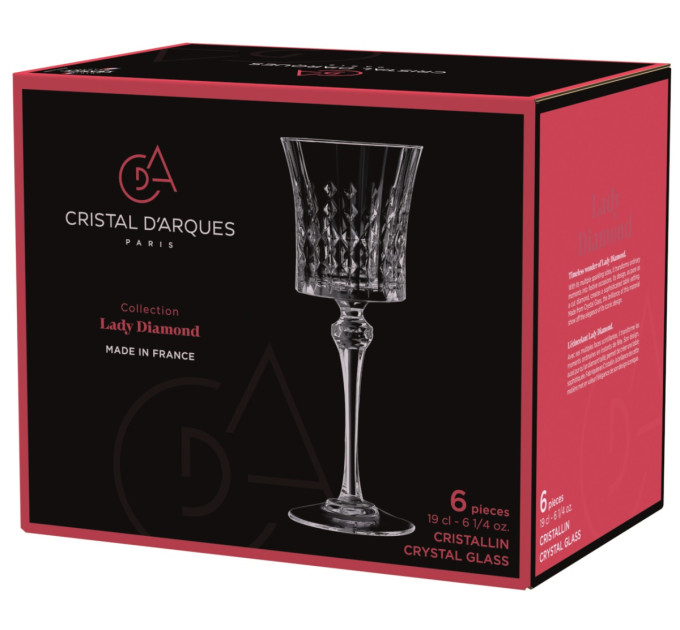 CD'A Набір келихів Cristal d'Arques Paris Lady Diamond, 6х190 мл