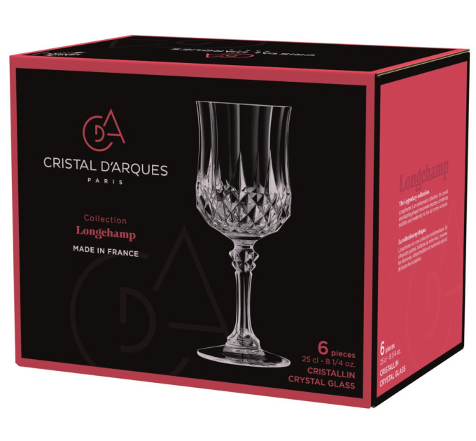 CD'A Набір келихів Cristal d'Arques Paris Longchamp, 6х250 мл