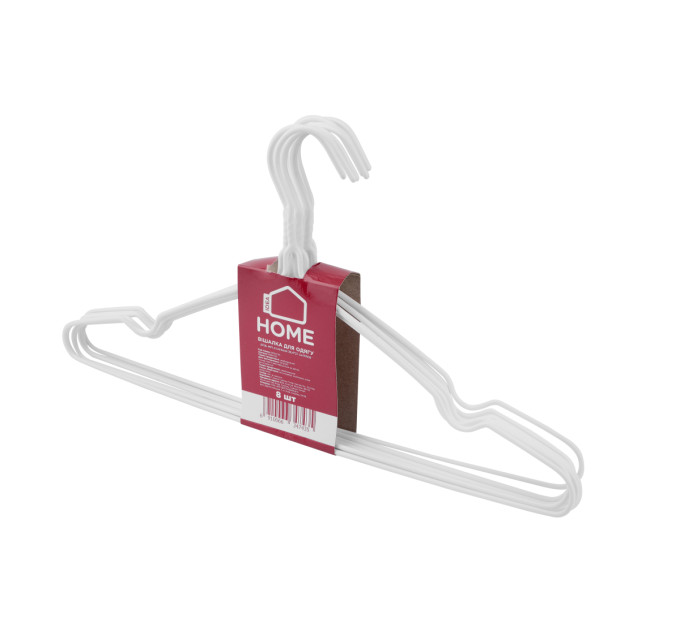 Idea Home Набір вішалок для одягу Idea Home White, 39.4х21х0.3 см, 8 шт.