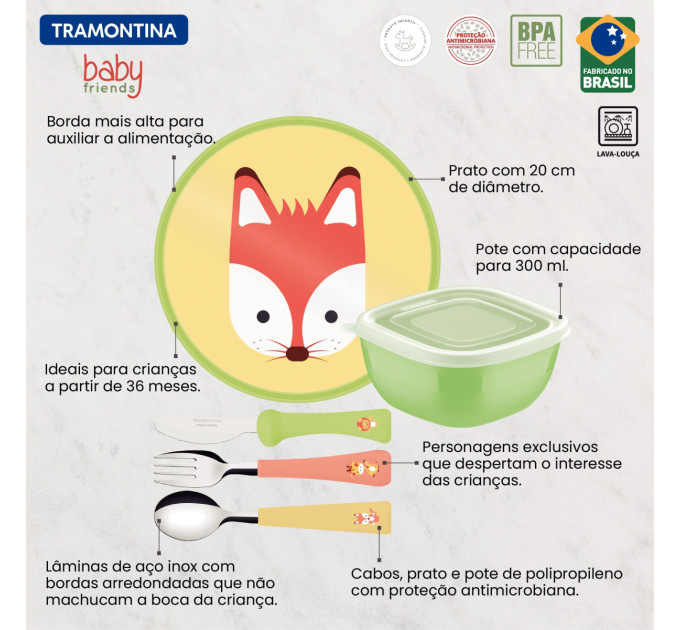Tramontina Набір дитячого посуду Tramontina Baby Friends, 5 предметів