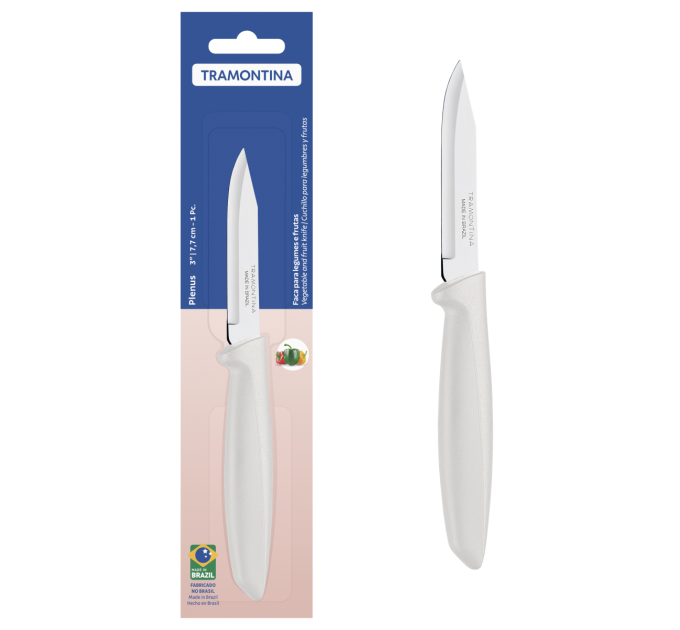 Tramontina Ніж для овочів Tramontina Plenus light grey, 76 мм
