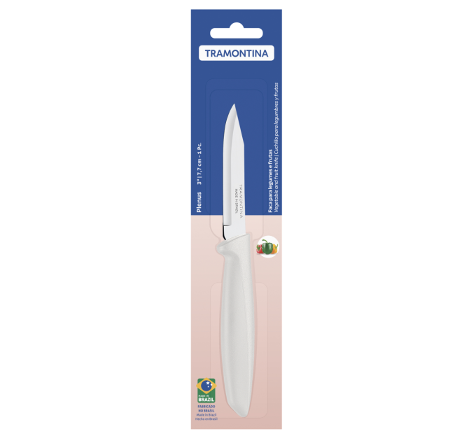 Tramontina Ніж для овочів Tramontina Plenus light grey, 76 мм