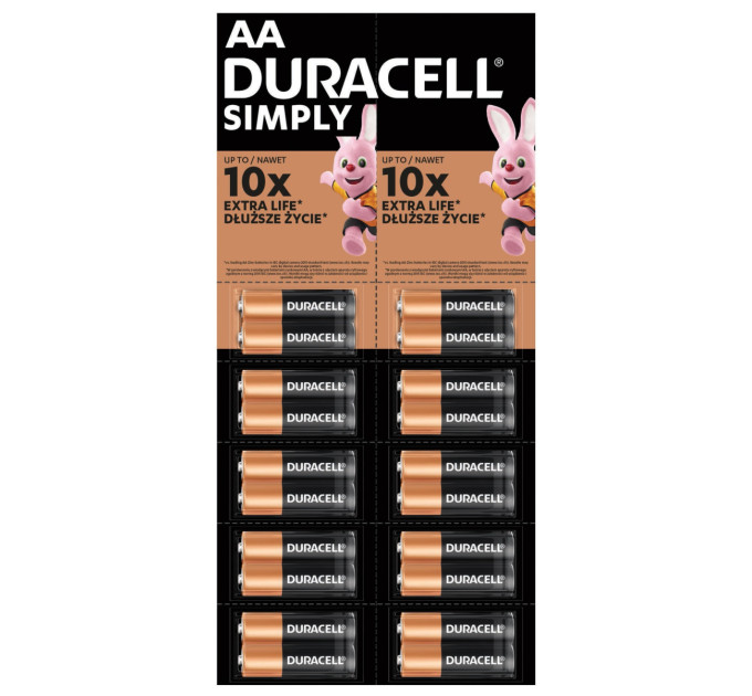 Duracell Батарейка DURACELL LR06 MN1500 уп. 1х2 шт. відривна (плакат 2х10)
