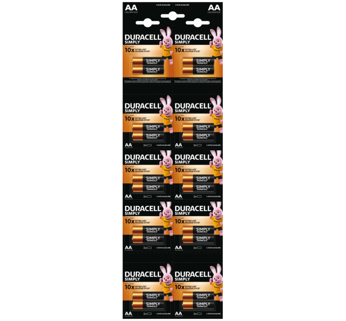 Duracell Батарейка DURACELL LR06 MN1500 уп. 1х2 шт. відривна (плакат 2х10)