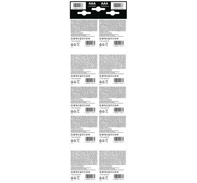 Duracell Батарейка Duracell LR03 MN2400 уп.1х2 шт. відривна (плакат 2х10)