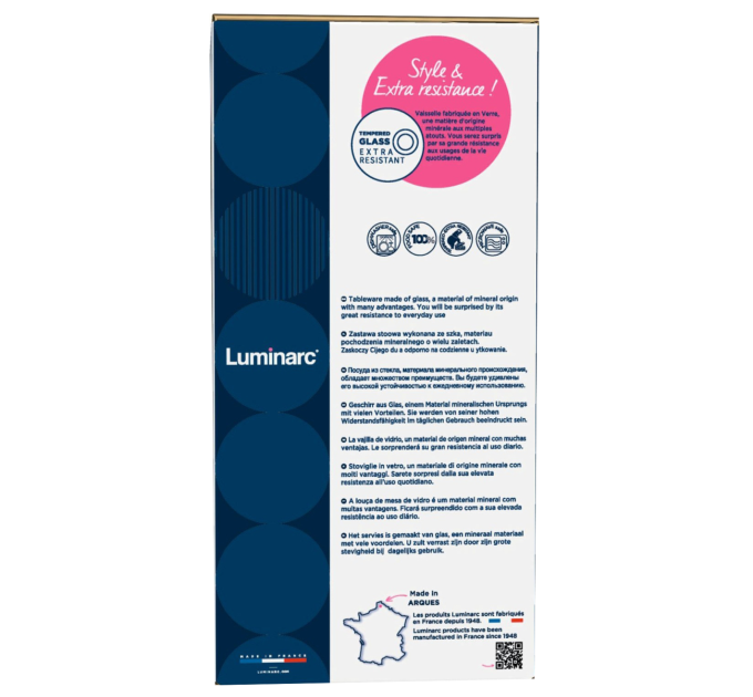 Luminarc Сервіз столовий Luminarc Carine Black&White, 18 предметів
