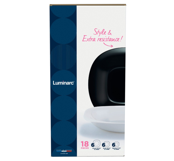 Luminarc Сервіз столовий Luminarc Carine Black&White, 18 предметів