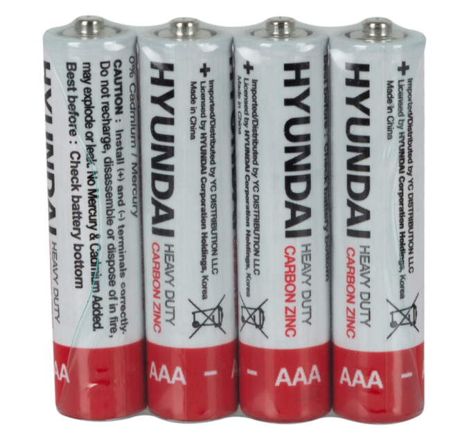 Hyundai Батарейка HYUNDAI R03 AAA Shrink 4 Heavy Duty