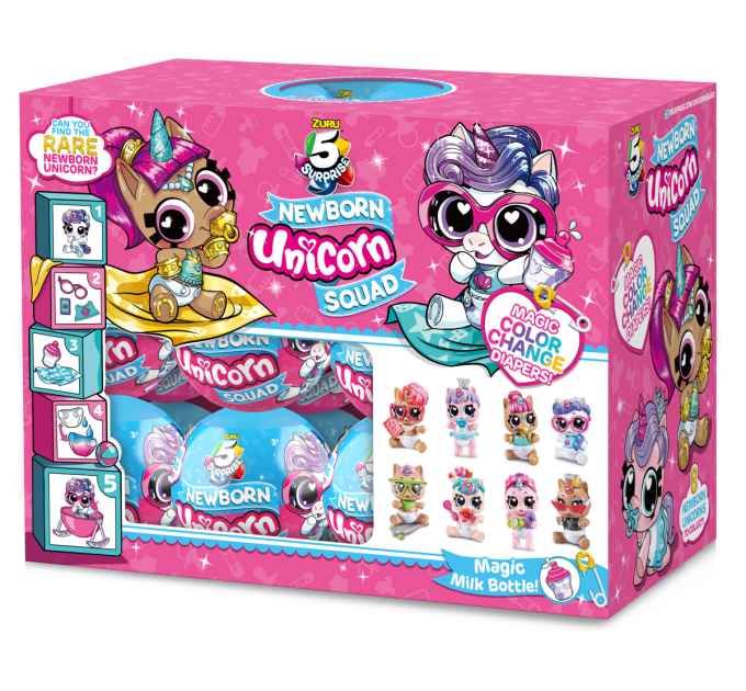ZURU MINI BRANDS Ігровий набір Zuru Mini Brands Baby Unicorn фігурки-сюрприз у шарі 5 шт. в асортименті