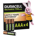 Duracell Акумулятори Duracell Rechargeable AAА 750 mAh, 4 шт.