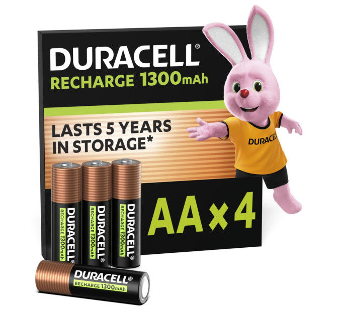 Duracell Акумулятори Duracell Rechargeable AA 1300 mAh, 4 шт.