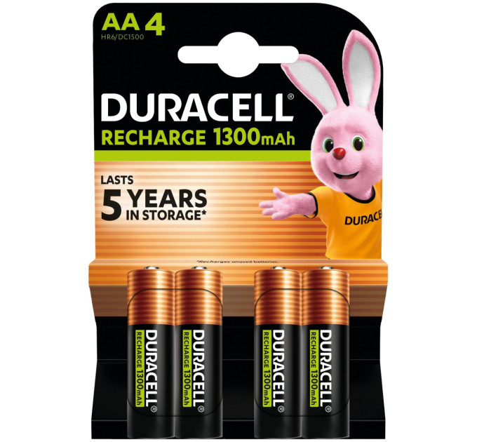 Duracell Акумулятори Duracell Rechargeable AA 1300 mAh, 4 шт.