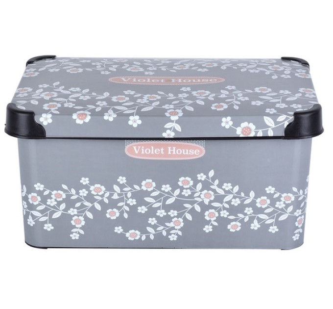 Violet House Контейнер Violet House 0647 Decor Antrasit Flower з/кр. 10 л