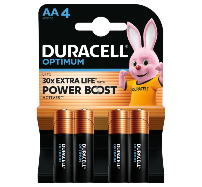 Duracell Лужні батарейки Duracell Optimum AA, 4 шт.