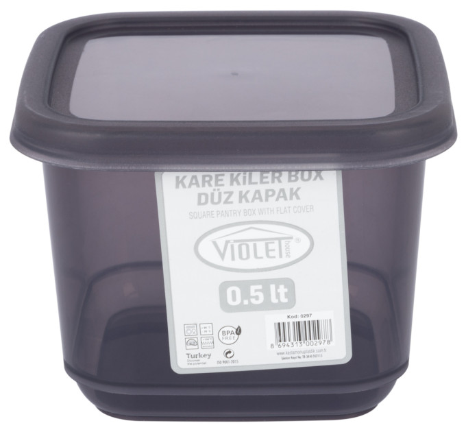 Violet House Контейнер для сипучих Violet House 0297 Transparent Black 0.5 л