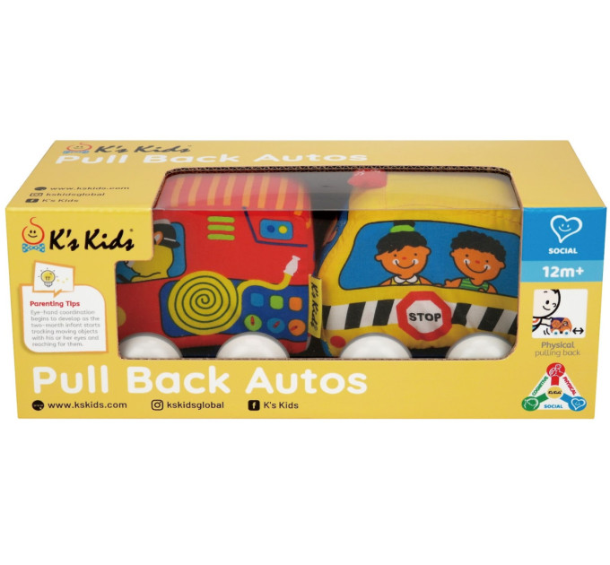 K’S KIDS Іграшка Ks Kids Машинки Pull-back (шкільний автобус і пожежна машина)