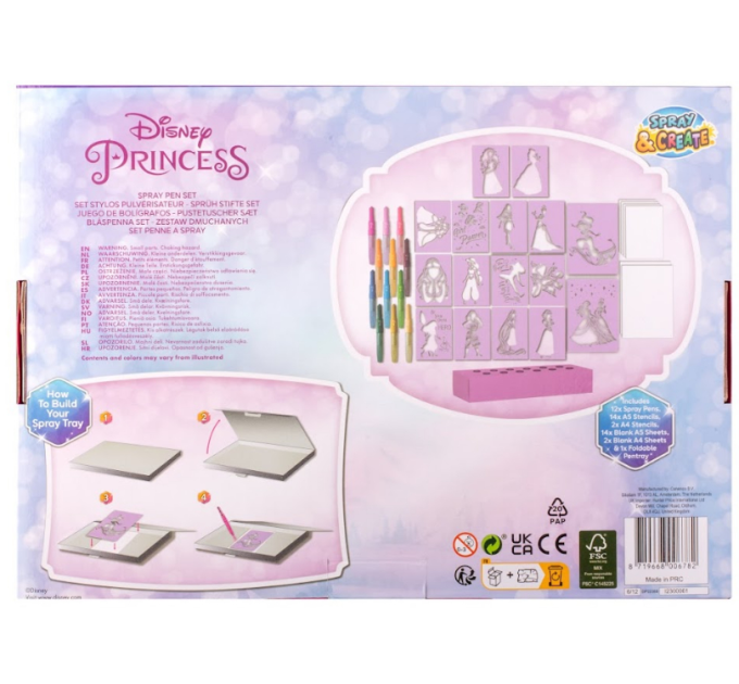 Disney Набір Disney Princess Спрей-ручки з трафаретами Делюкс (DP22368)