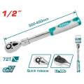 Total Ключ трещітка TOTAL THT106128L 1/2", 320-450 мм.