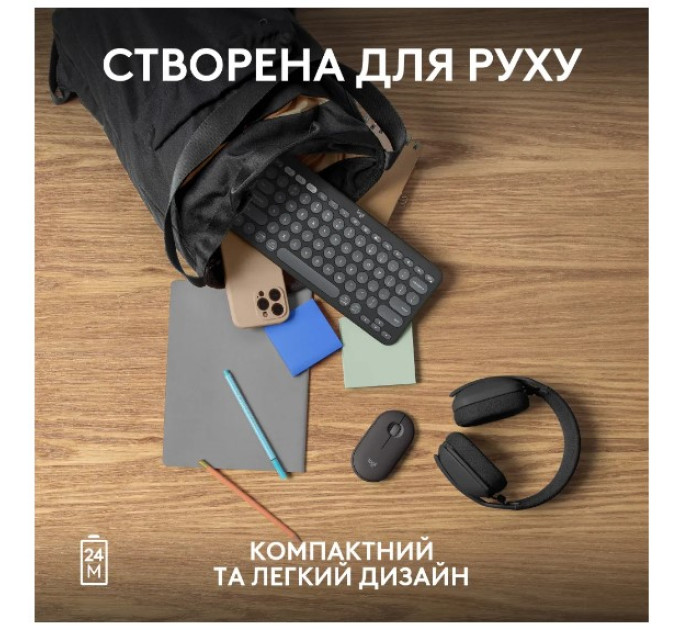 Logitech Миша Logitech Pebble Mouse 2 M350s Tonal Graphite (910-007015)