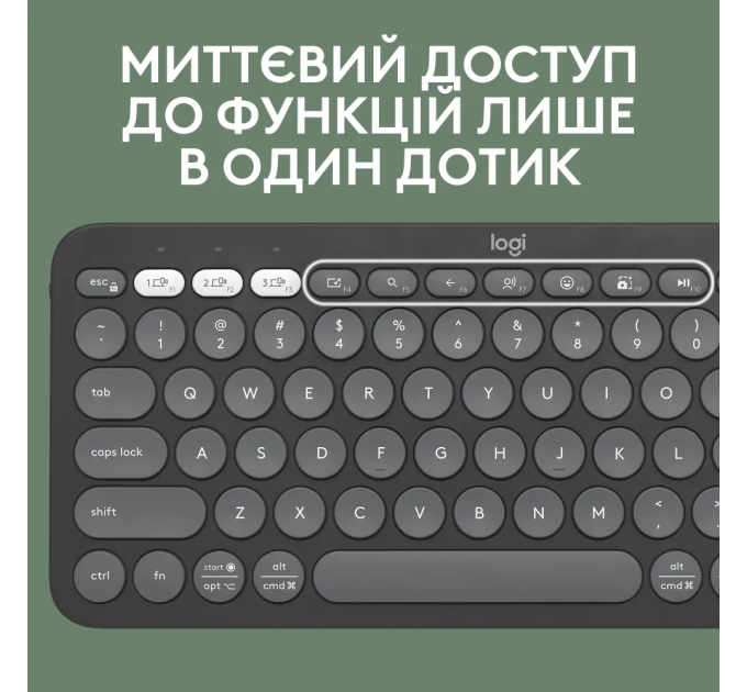 Logitech Клавіатура Logitech K380s Pebble Keys 2 Tonal Graphite