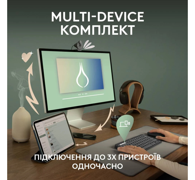 Logitech IT набір Logitech Pebble 2 Combo - Tonal Graphite - US INT'L - 2.4GHZ/BT