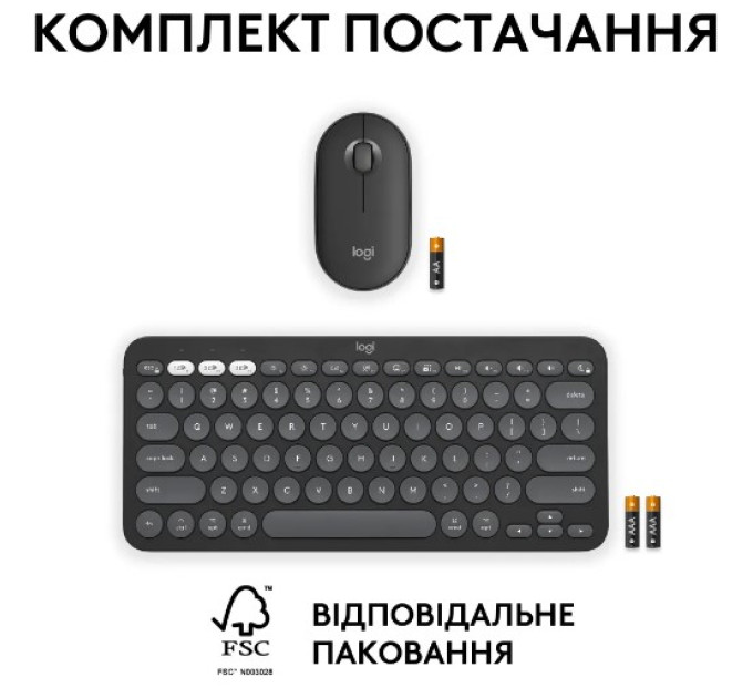 Logitech IT набір Logitech Pebble 2 Combo for Mac Tonal Graphite
