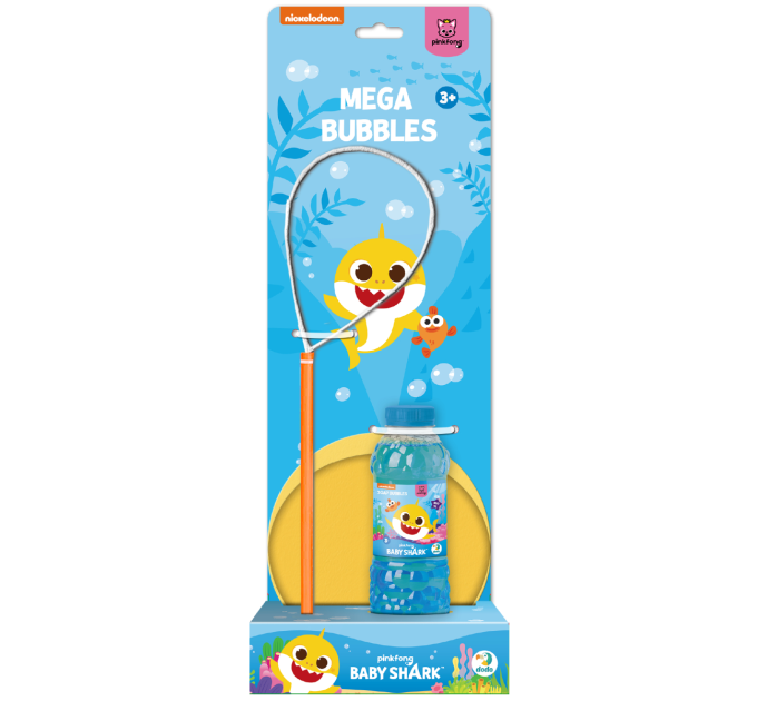 DoDo Мильні бульбашки Dodo Mega Bubbles Baby Shark 450 мл з тарілочкою