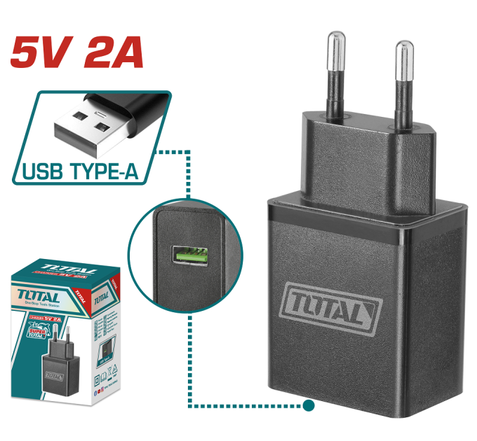 Total Зарядний пристрій TOTAL TCLI120502 12В, USB Type-А