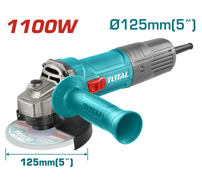 Total Кутова шліфувальна машина TOTAL TG11012536 1100Вт, 125мм, 12000об/хв.