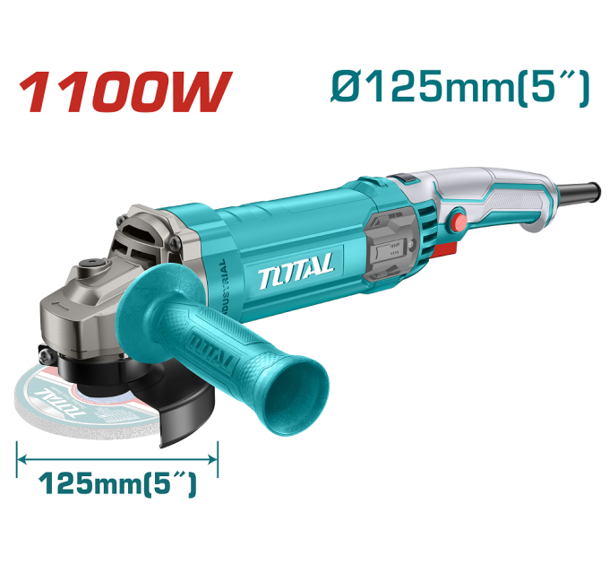 Total Кутова шліфувальна машина TOTAL TG11012556 1100Вт, 125мм, 12000 об/хв.