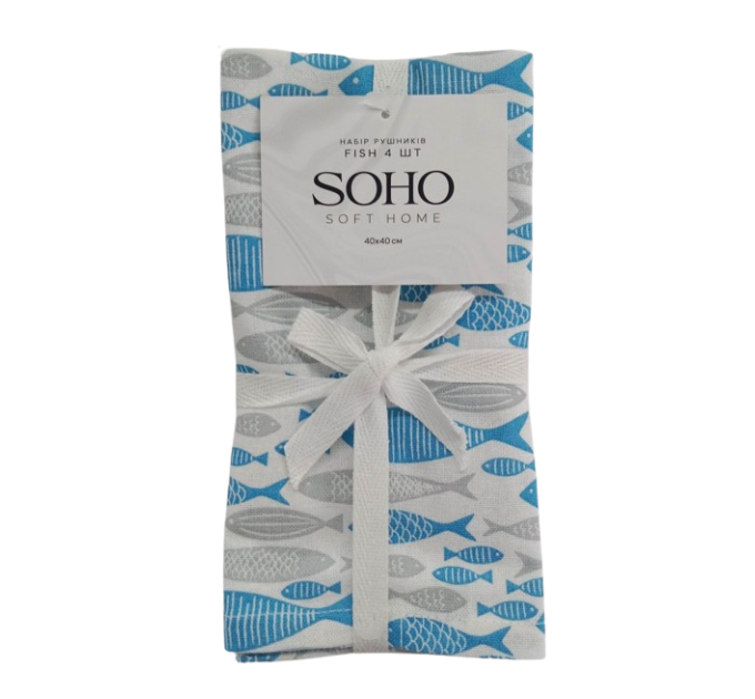 SOHO Набір рушників Soho 40x40см Fish 4 шт