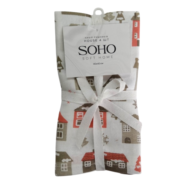 SOHO Набір рушників Soho 40x40см House 4 шт