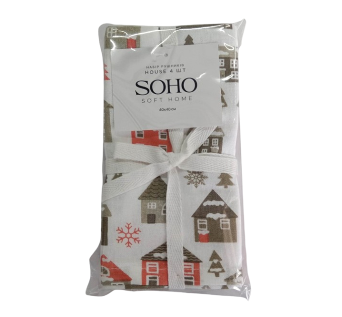 SOHO Набір рушників Soho 40x40см House 4 шт